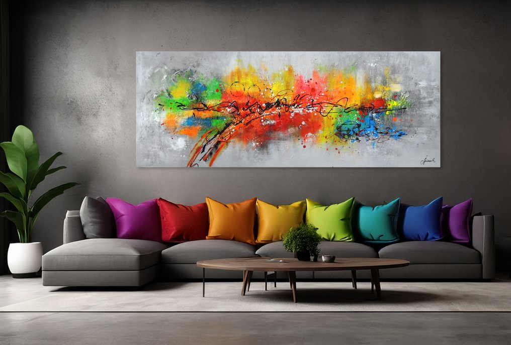 Monika Spiewak - Abstract - XXL - Oil Painting Stretched On The Frame - Ready To Hang - 1/1 Unique Piece #1.0