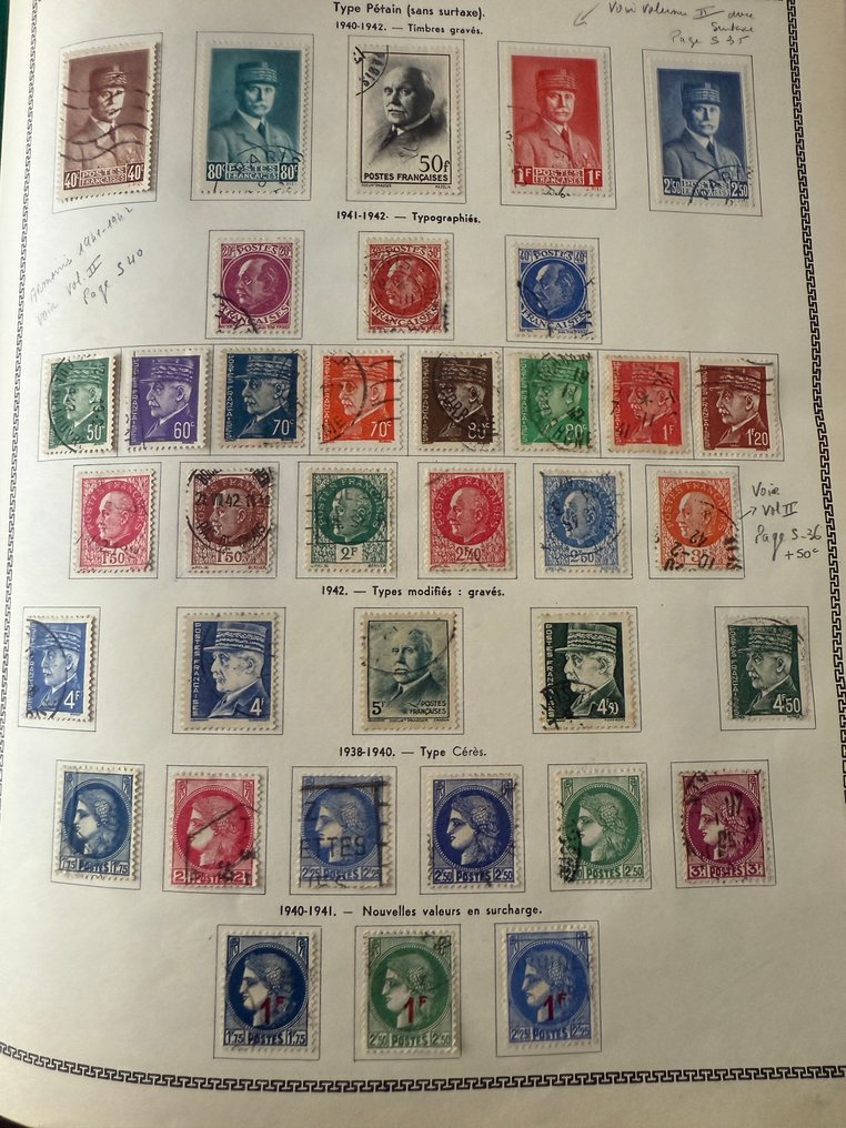 Γαλλία  - Θέμα «Pétain, Dulac και έμβλημα» σε σελίδες: τύποι, ποικιλίες, συμπεριλαμβανομένων και γραμμάτων. #1.0