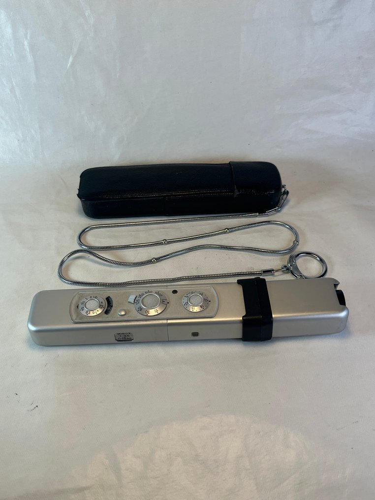 Minox Model C + blokjes flitser + case and chain Spioncamera #1.0