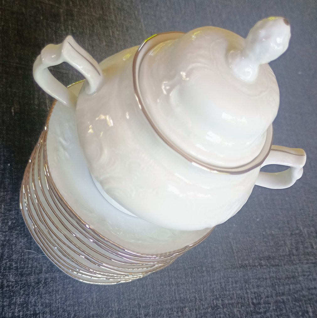 Classic Rose - Rosenthal - Servizio da caffè (19) - Sanssouci Argento - Porcellana #3.2