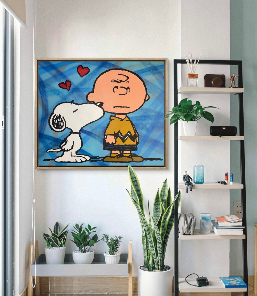 isem (1985) - Snoopy X Charlie Brown X friends (size XL : 100x80cm 100% hand paint) #1.0