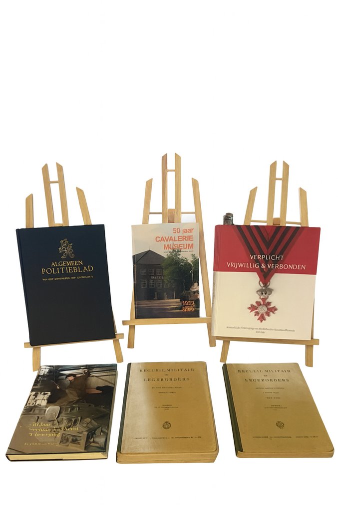 Netherlands - Lot of 6 Military & Government Books – Police, Cavalry, Voluntary Service, and Army Orders - Military accessories #1.0