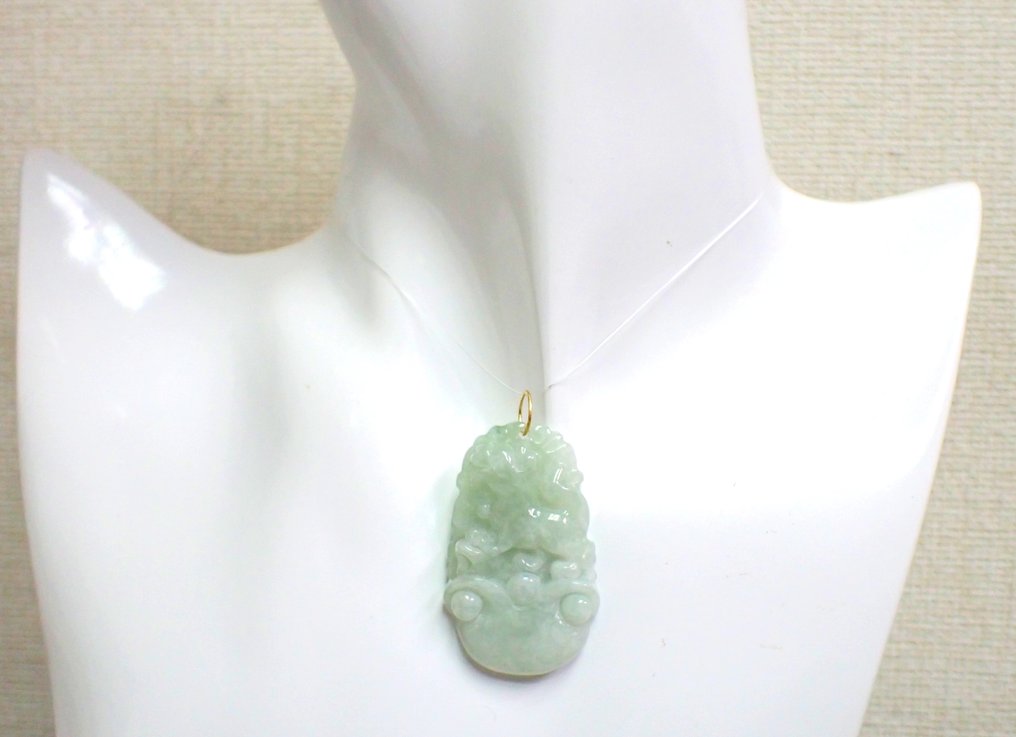 Nincs minimálár - Függő - 18 kt. Sárga arany Jade - Nincs minimálár #2.1