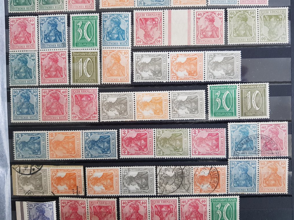 Det tyske keiserrike  - Partikombinasjon stempler på innstikk-kort. #3.2
