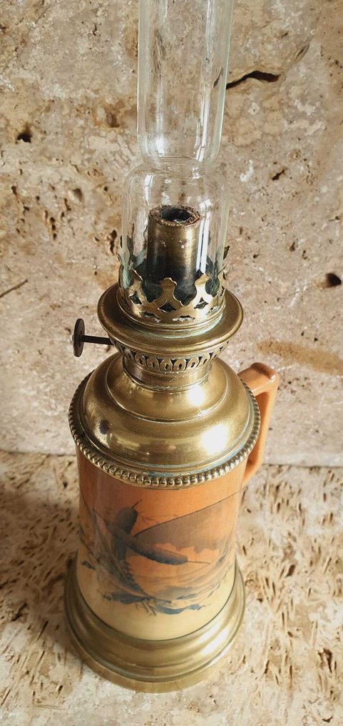 Petroleumslampe (3) - Porcelæn, Kobber, Emalje #3.2