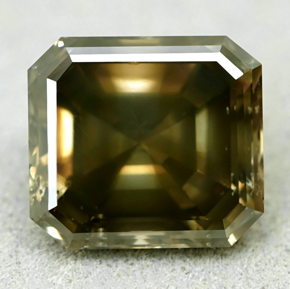 Nincs minimálár - 1 pcs Gyémánt  (Természetes színű)  - 1.65 ct - Négyzet - Fancy deep Szürkés, Sárgás Barna - I2 - Gem Report Antwerpen (GRA) #1.0
