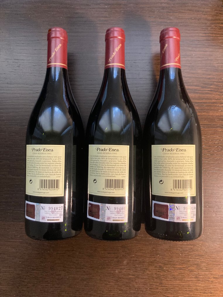 1995 Bodegas Muga, Prado Enea - Ριόχα Gran Reserva - 3 Bottles (0.75L) #3.2