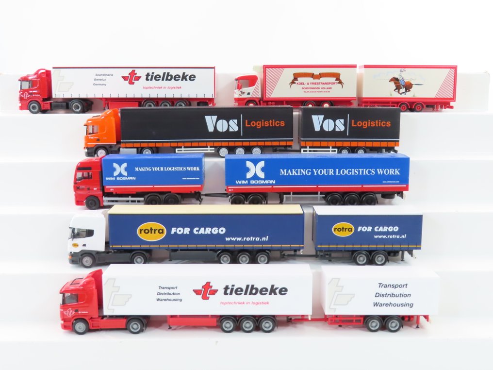 Herpa 1:87 - Modellvonat járművek (6) - 6 teherautó pótkocsival/húzóval: Scania és MAN #1.0