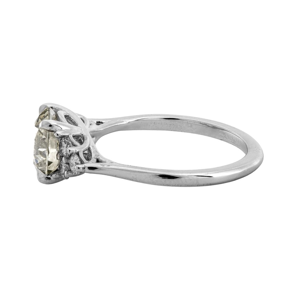 Sans prix de réserve - Bague - 14 carats Or blanc - 2.43ct. tw. Jaune Diamant (Couleur naturelle) - Diamant #4.3