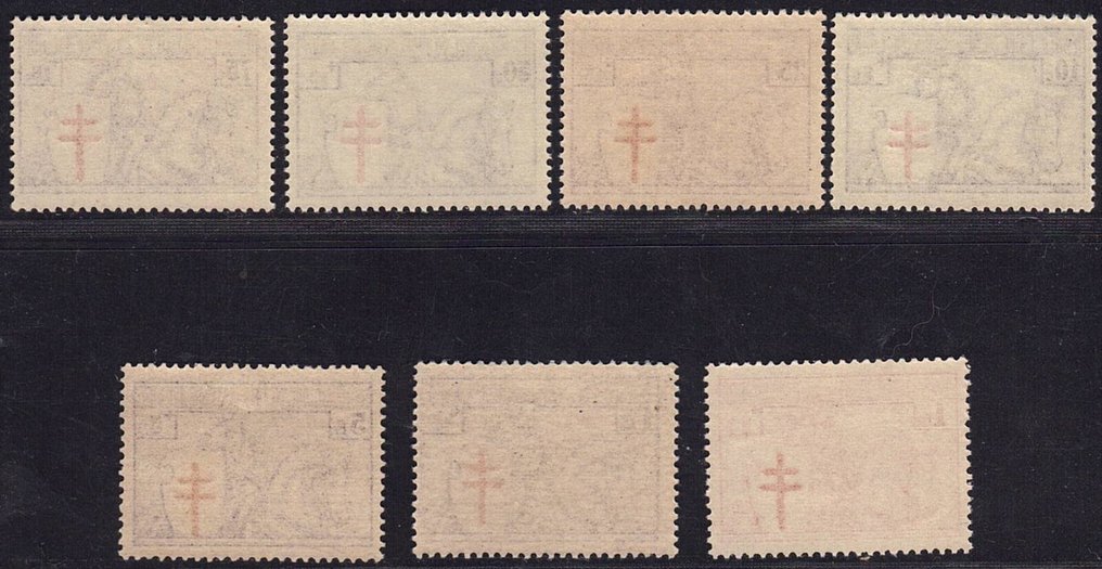 比利時 1934 - 名为“Ridder”的系列，具有非常漂亮的居中设计。 - OBP 394/400 #1.0