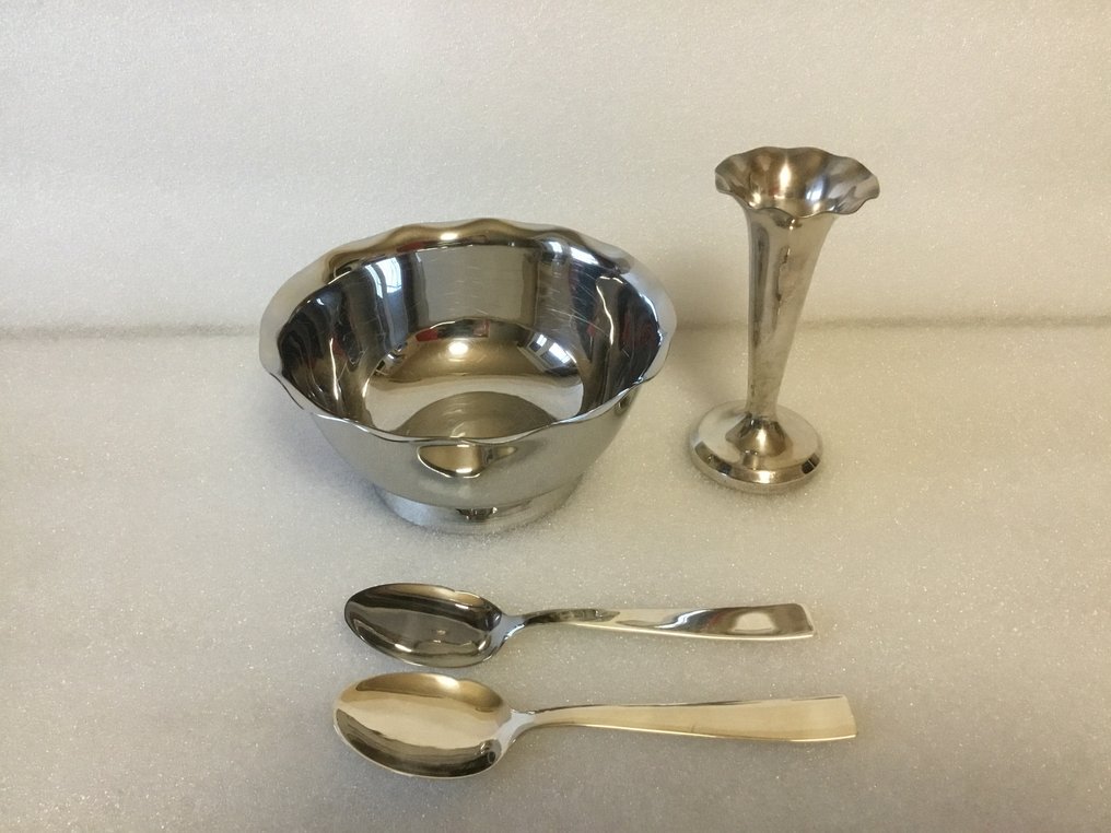 Sambonet e Fratelli Calderoni - Gio Ponti - Lusikka (4) - Hopeoitu, Teräs - Cucchiai Gio Ponti #2.1