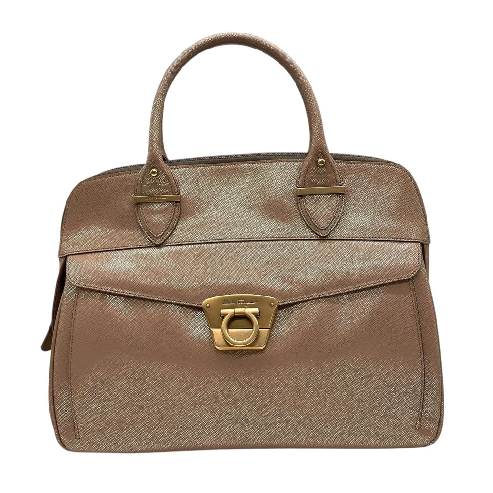 Salvatore Ferragamo - Ferragamo Leather 2-Way Handbag with Gancini Hardware - 手提包 #1.0