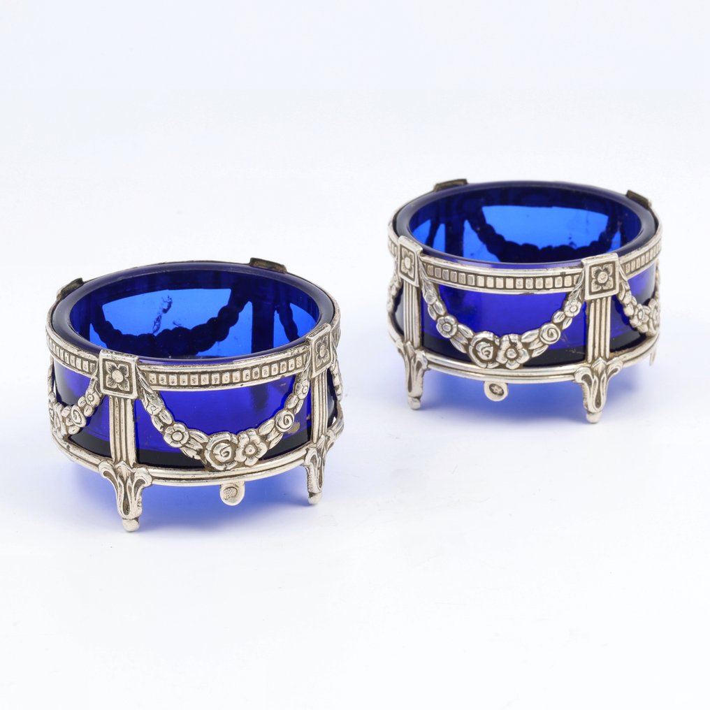 NO RESERVE - Pedro Duran - Zoutvaten met Guirlandes - Saliera a forma di barca (2) - .915 argento #1.0