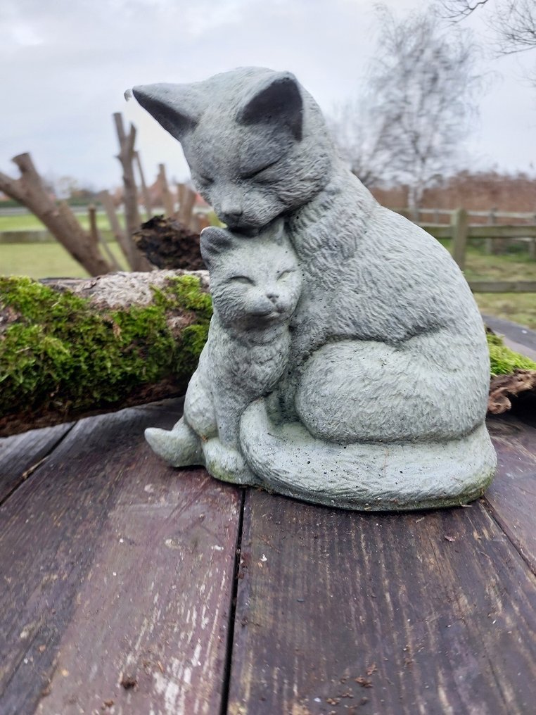 Patsas, cat with small kitten - 25 cm - harkko #1.0