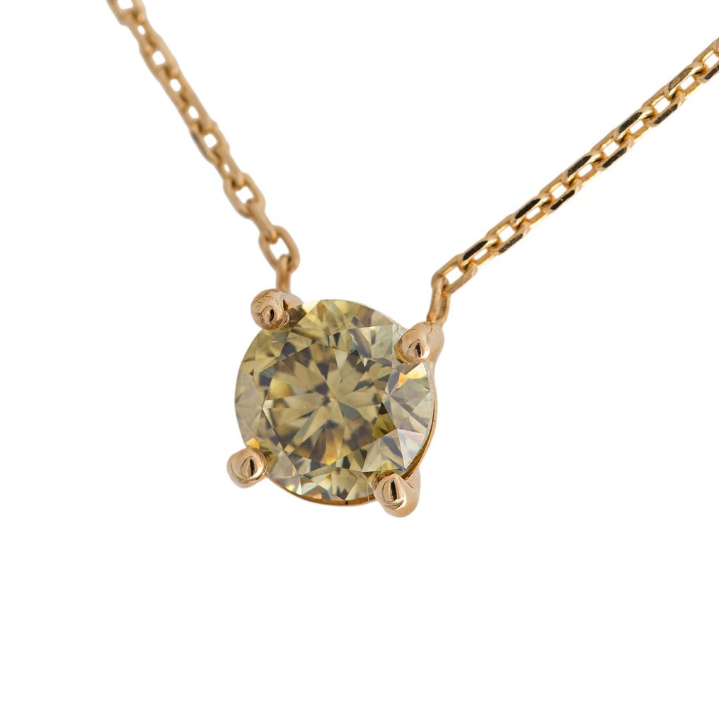 χωρίς τιμή ασφαλείας - Κολιέ με μενταγιόν - 14 καράτια Κίτρινο χρυσό -  1.00ct. tw. Κίτρινο Διαμάντι (Φυσικού χρώματος) #4.3