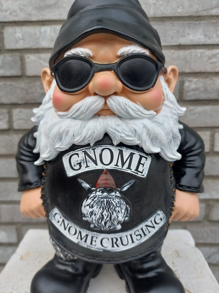 塑像, biker gnome - 39 cm - polyresin #4.3