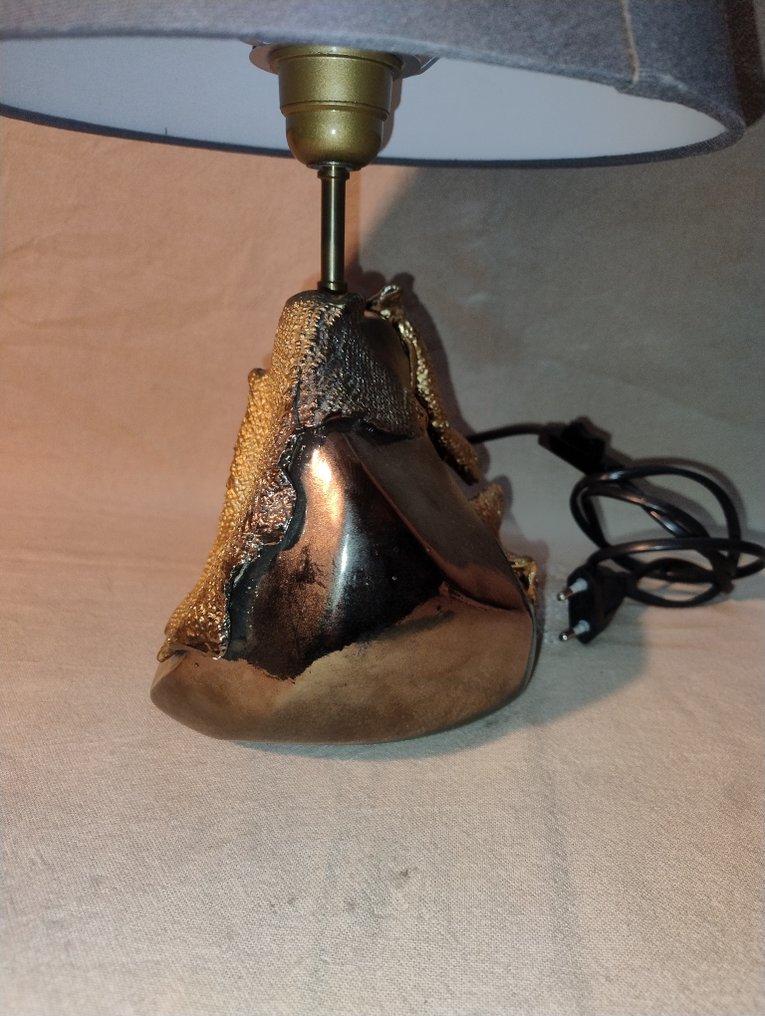 檯燈 - 青銅色, 紡織品, 金屬 - 雕塑风格的台灯 #4.3