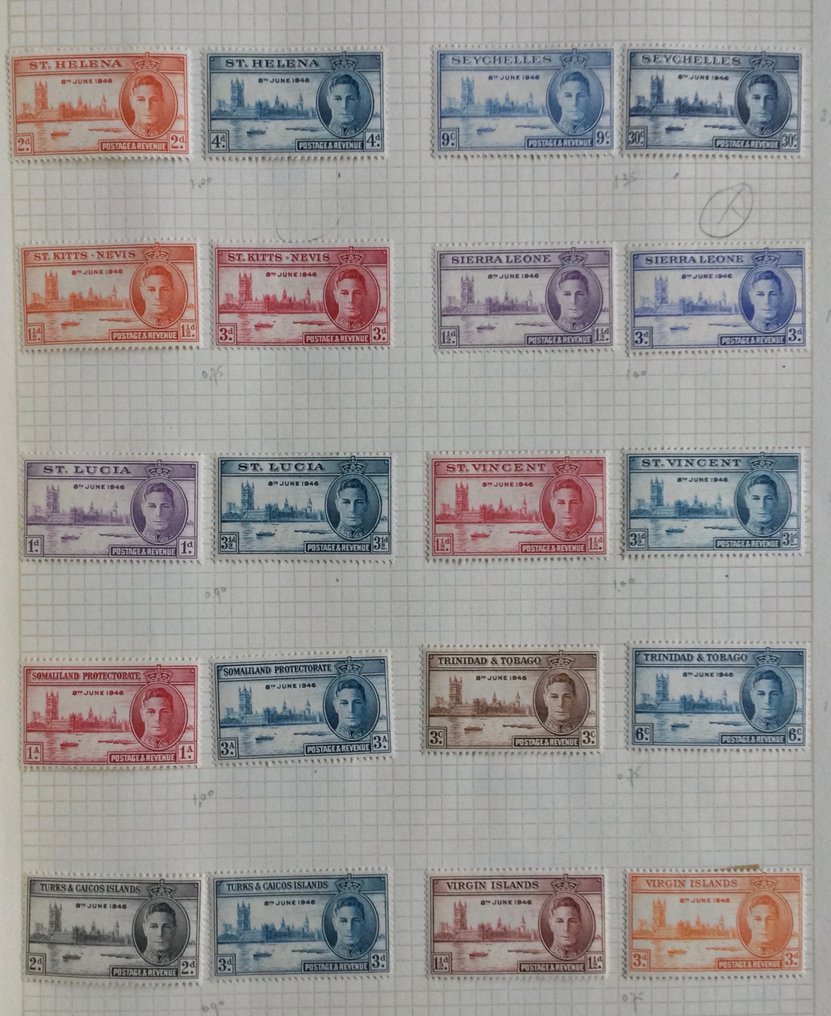 Commonwealth britannico 1936/1946 - Gemenebest: collezione: periodo di incoronazione 1936 e 1946 su fogli di album. #3.2