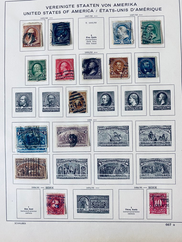 美国  - 美国收藏在旧相册页面上 #1.0