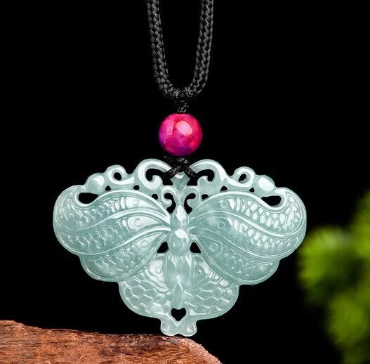 玉 - 翡翠玉雕 - 墜飾 - Certified Butterfly #1.0