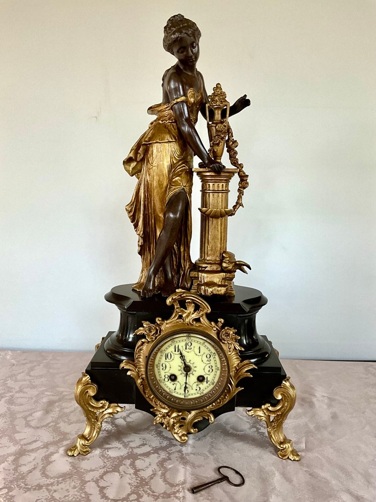 Kandallóóra - Cink (spelter), Üveg, Sárgaréz - 1850-1900 #4.3