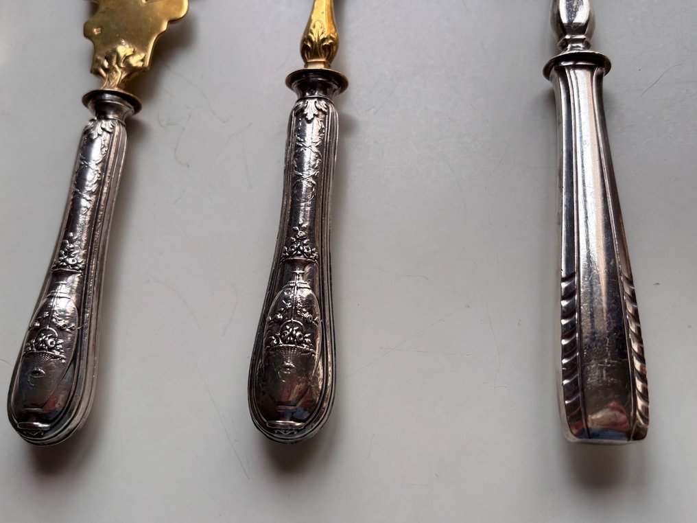 Christofle and others - Spoon (5) - Silver, Silverplated, Gold plated #3.2