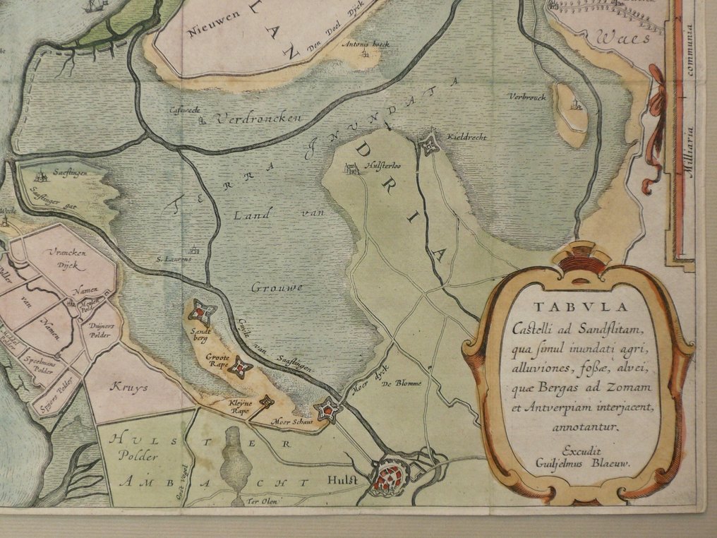 荷蘭 - 贝尔根奥普祖姆，斯海尔德，安特卫普，手工业，韦斯兰; J. Blaeu - Tabula Castelli ad sandflitam (...) - 1662 #4.3