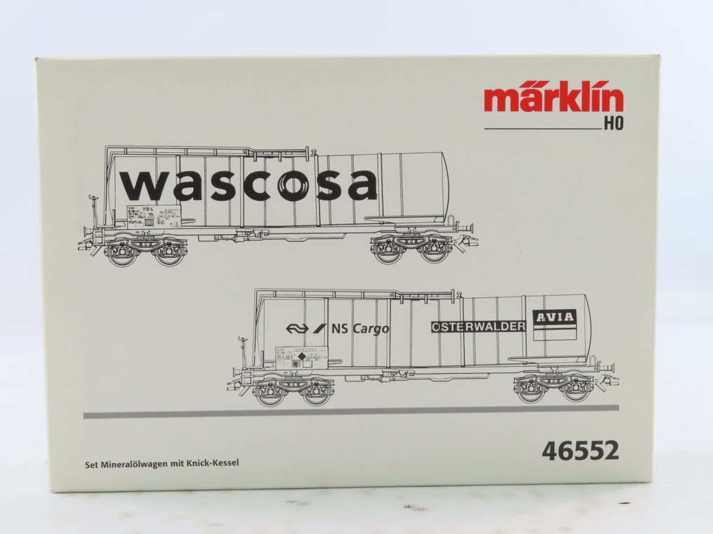 Märklin H0轨 - 46552 - 模型火车货车组 (1) - 两节式货车组,配备四轴罐车,标有“Wascosa”和“AVIA”。 - NS #4.3