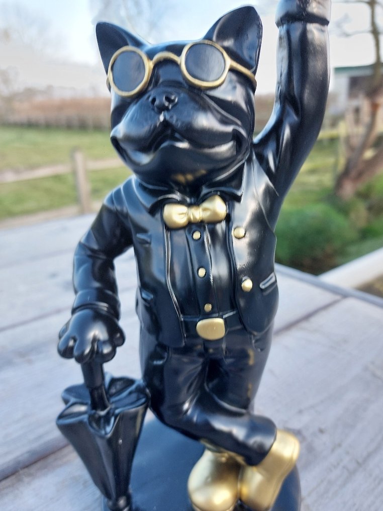 Statue, bulldog cool sculptuur - 26 cm - polyresin #3.2