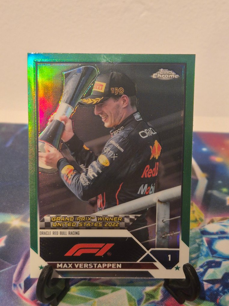 2022 Topps Chrome, Green /99 Max Verstappen 平行卡, 序號卡, 限量版 - 2 Card - 狀況優良(EX) #1.0