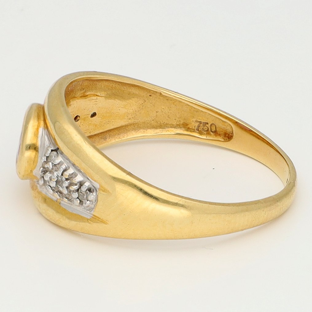 Δαχτυλίδι - 18 καράτια Λευκός χρυσός, Κίτρινο χρυσό Διαμάντι (Φυσικό) - Robijn #2.1