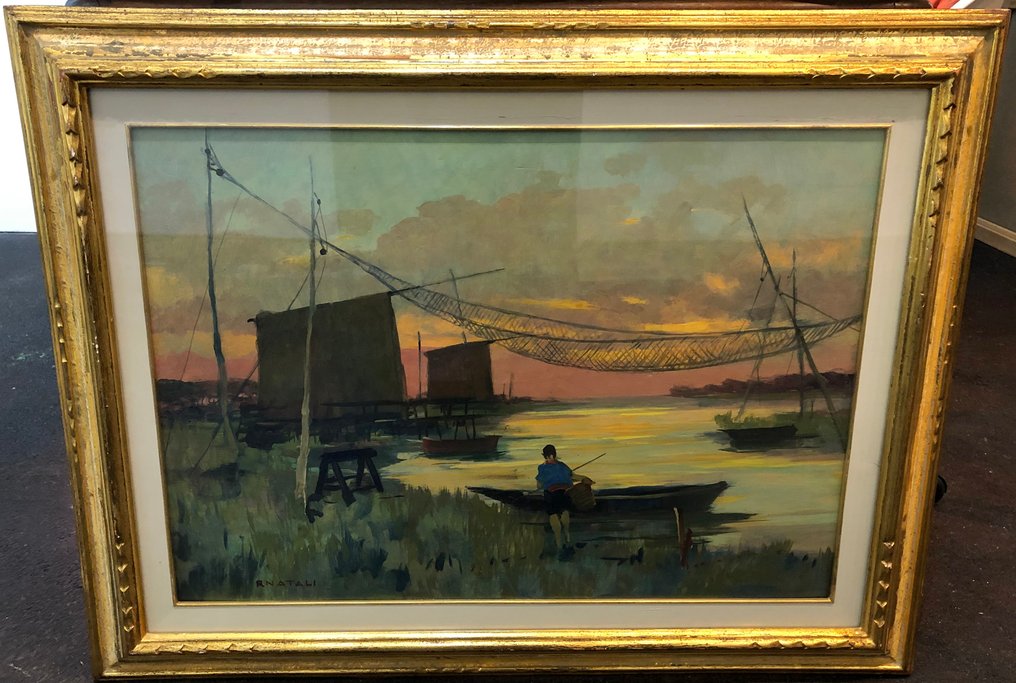 Renato Natali (1883-1979) - Calambrone con barca #1.0