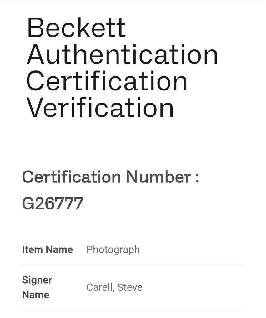 The Office - Steve Carell "Michael Scott" - Signed 8x10 Photo - Beckett COA #1.0