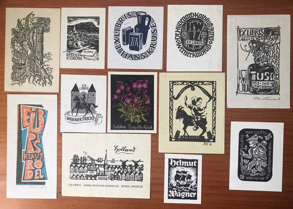 Lot with 113 ex-libris & engravings by German artists. Exlibris - Ex libris  #1.0
