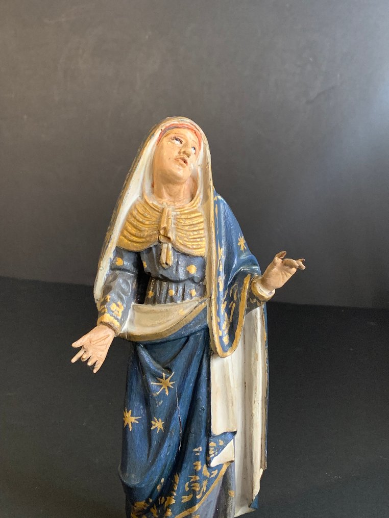 Szobor - Nossa Senhora das Dores (Mater Dolorosa) - 27 cm - Fa, üveg szemek - 1850-1900 #3.2