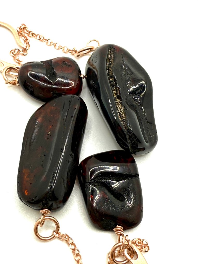 Κοσμήματα d’Autore - Ambra Baltica - Ασήμι 925 - Πιστοποιητικό - Σετ κοσμημάτων 2 τεμαχίων - Αποκλειστική εργασία #3.2