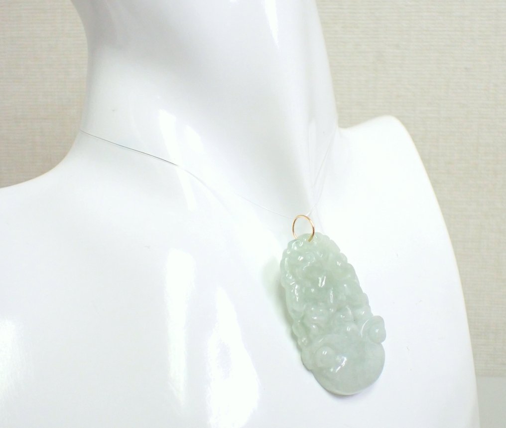 Nincs minimálár - Függő - 18 kt. Sárga arany Jade - Nincs minimálár #3.2