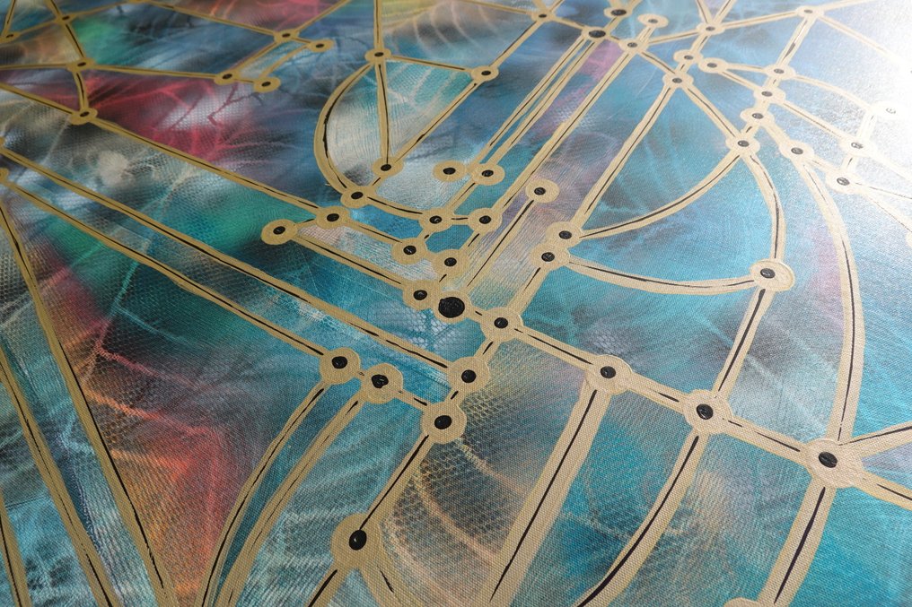 Ksavera - Abstract A1438 - Pearlescent painting on XXL canvas #3.2