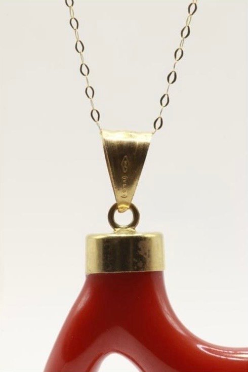 珊瑚 - 18K包金 - 黄金 - 项链 #1.0