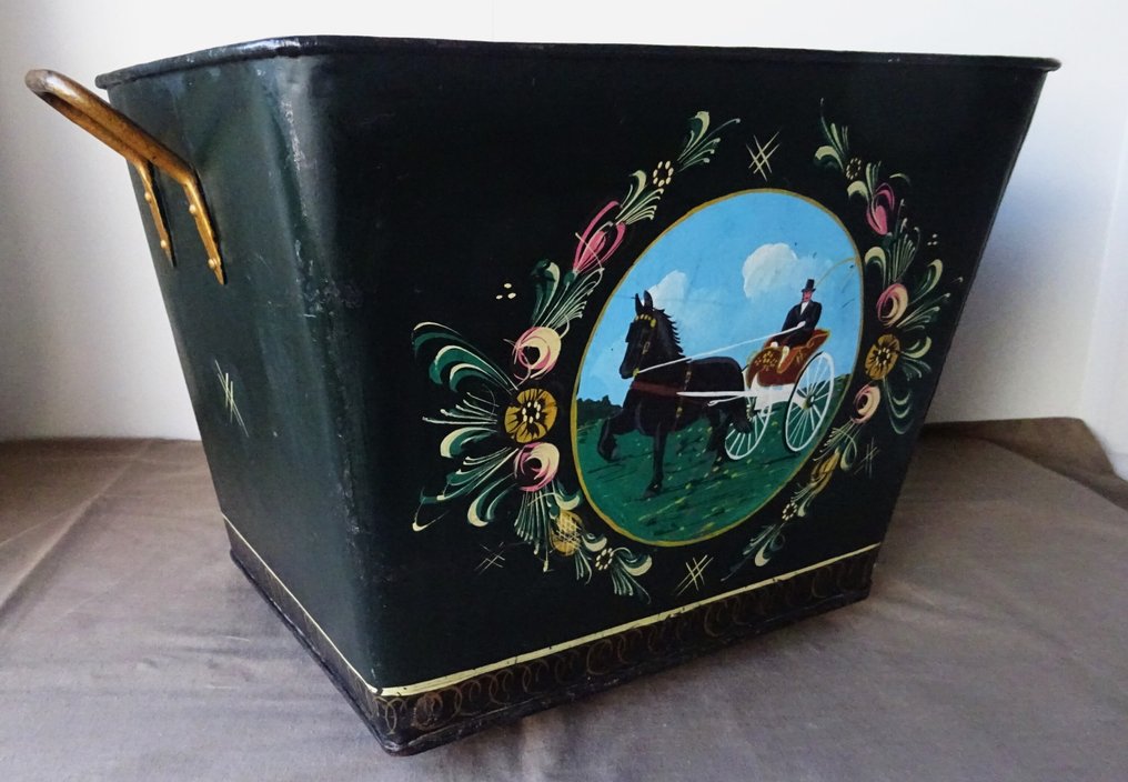 Αξεσουάρ τζακιού - Φρααϊ Αντίκα Κολενμπακ - Τουρφμπακ - Ξύλινη θήκη - Χυτός σίδηρος, σφυρηλατημένος. #1.0