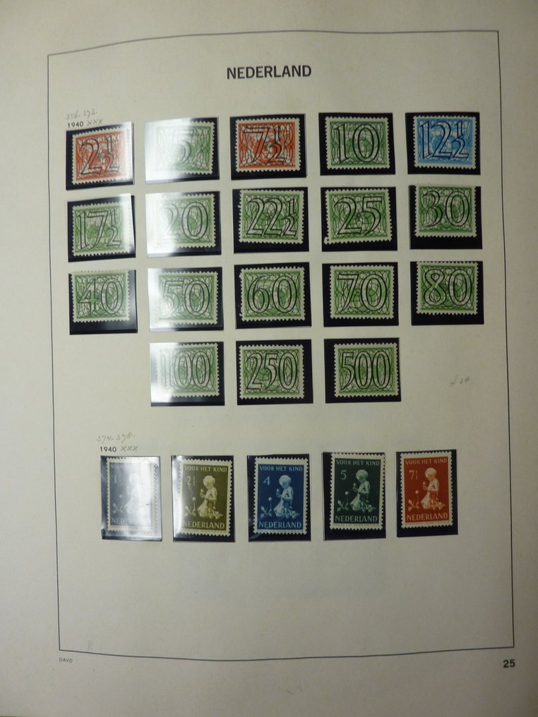 荷兰 1940/1967 - 收藏在DAVO相册中，未贴邮票的收藏 - Tussen NVPH 356/373 en 894/898 #1.0