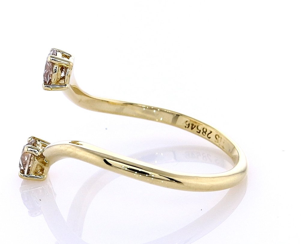 Zonder minimumprijs - Ring - 14 karaat Geel goud - 0.55ct. tw. Diamant (Natuurlijk gekleurd) #4.3