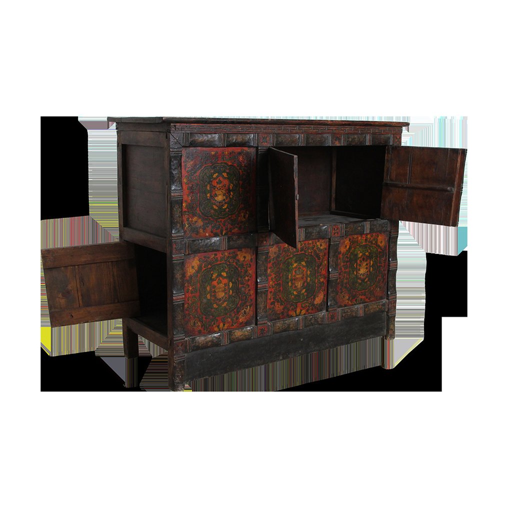 藏式祭坛柜 - 木 - 西藏 - 19世纪 #1.0