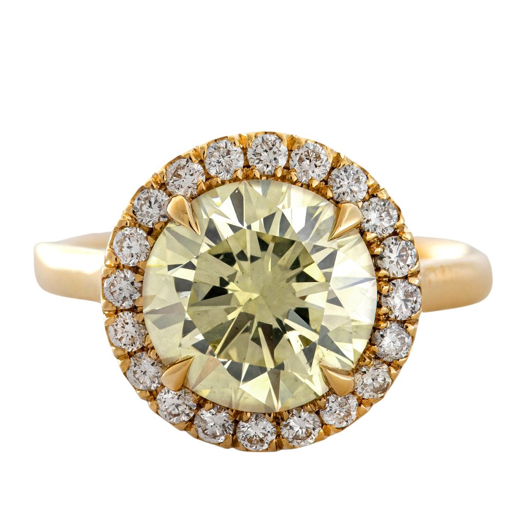 Ei pohjahintaa - Sormus - 14 kt. Keltakulta - 3.57ct. tw. Keltainen Timantti (Luonnonvärinen) - Timantti #1.0