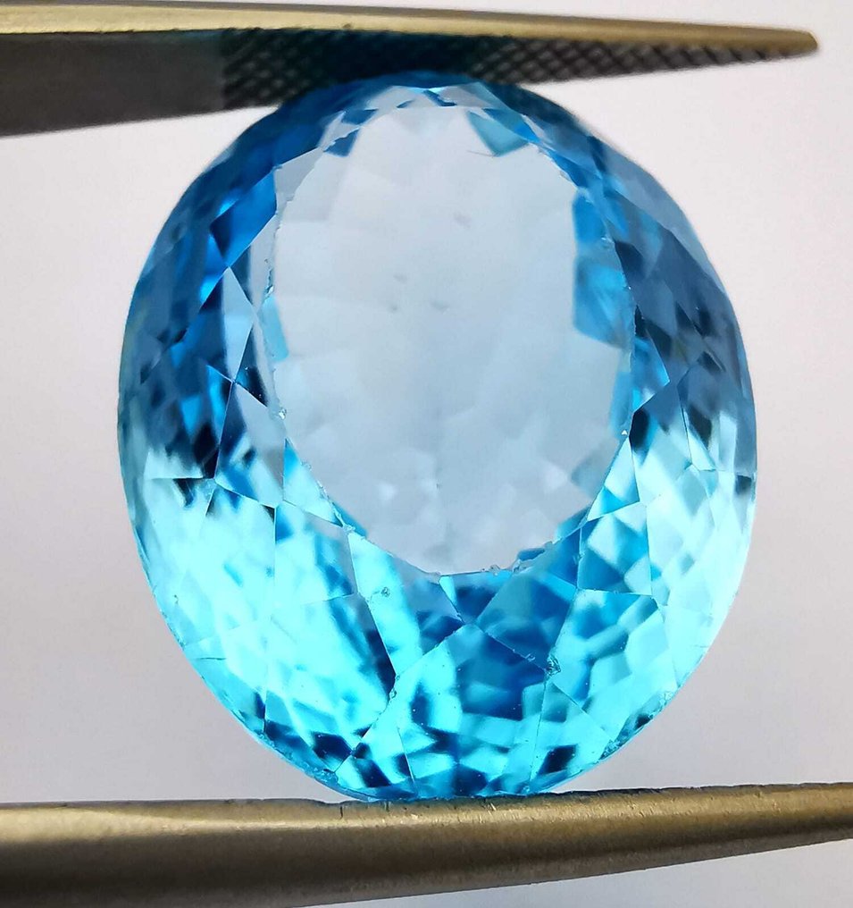 Utan reservationspris Topas  - 24.88 ct - Antwerp Laboratory for Gemstone Testing (ALGT) - Intensiv livfull blå topas #1.0