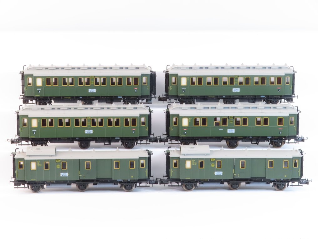 Trix H0 - 2373352 3732 00/52 3733 00/52 3734 00 - Machetă tren transport călători (6) - 6x Personenrijtuigen 1e/2e en 3e klasse, incl. Bagagerijtuigen - DRG #1.0