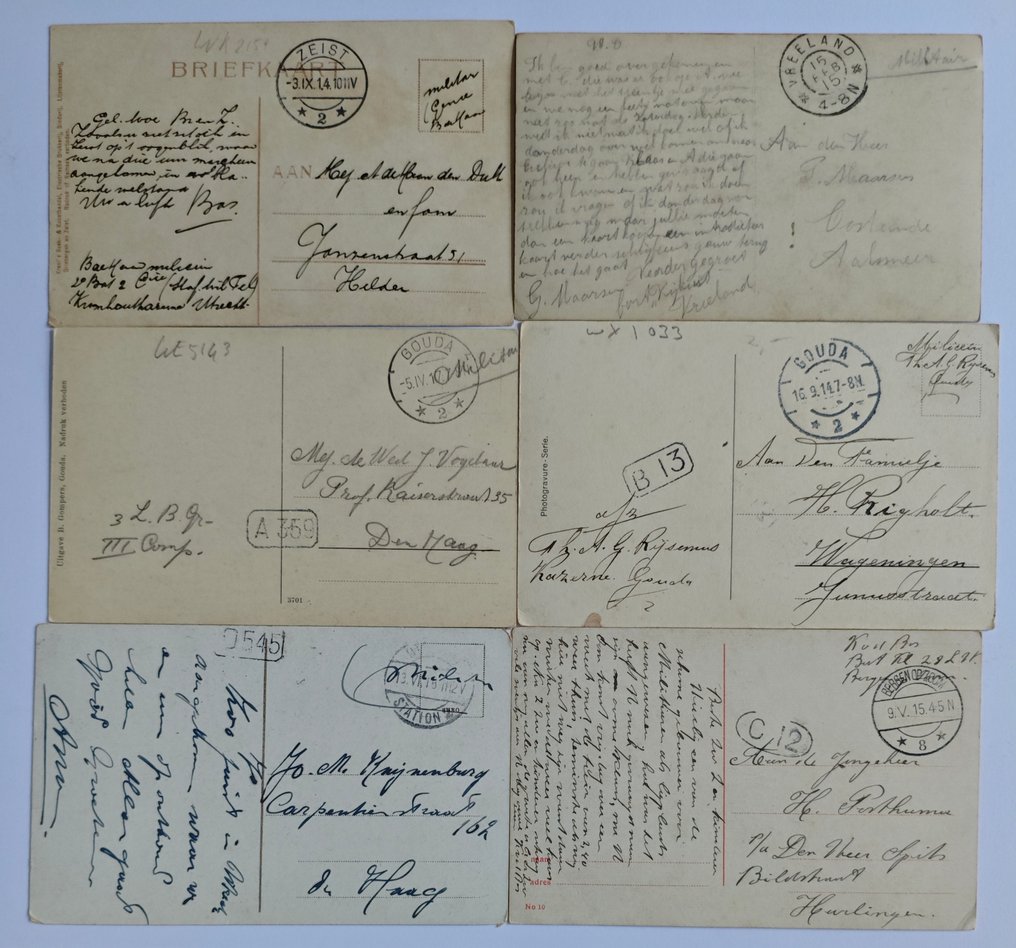 Ολλανδία - Πόλη και τοπία, Διάφορα, Λουλούδια, Ανεμόμυλος, Στρατός, Τραμ (τράκτορες / τροχόσπιτα), Α' Παγκόσμιος Πόλεμος, Γέφυρες, Κάστρα και μνημεία, Θαλάσσιος - Διάφορες ολλανδικές πόλεις, μεταξύ άλλων η Ντέρντερχτ, η Ζαντάμ, το Άμστερνταμ, το Ντελφτ. - Καρτ-ποστάλ (478) - 1913-1919 #1.0