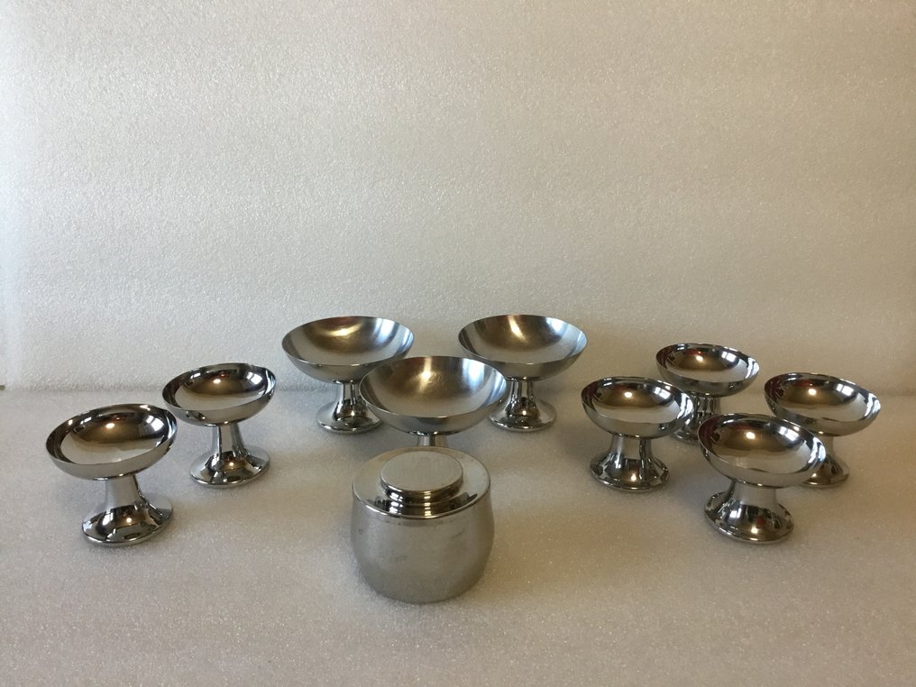 Alessi e Inoxbeck - 高足杯 (10) - 鋼 - 一套杯子/糖罐 #1.0