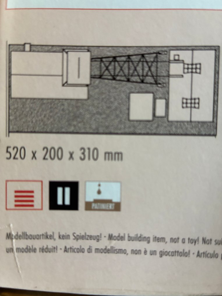 Faller H0 - 130944 - Modellvonat terepasztal (290) - Név a dobozon: GRUBE "FORTUNA". Megadott méretek: 520 x 200 x 310 mm. Tartalmaz utasítást és #4.3