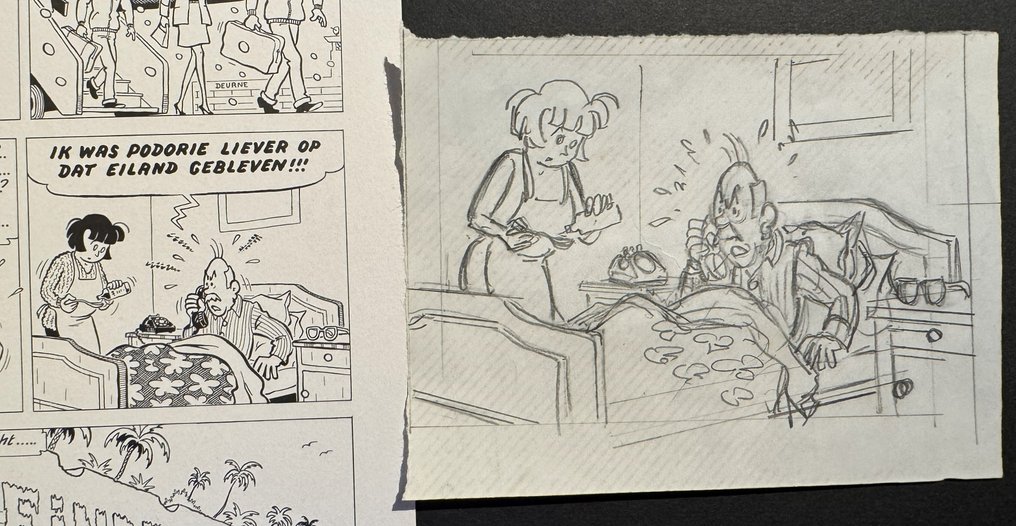 Pom - Original preliminary drawing - Piet Pienter en Bert Bibber - 1989 #3.2